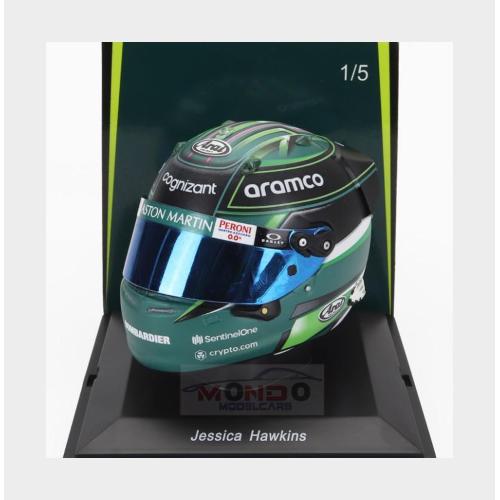 1:5 SPARK Bell Helmet F1 Casco Helmet Aston Martin Amr23 Team Aramco Cognizant #0 F1 Test 2023 Jessica Hawkins 5HF133