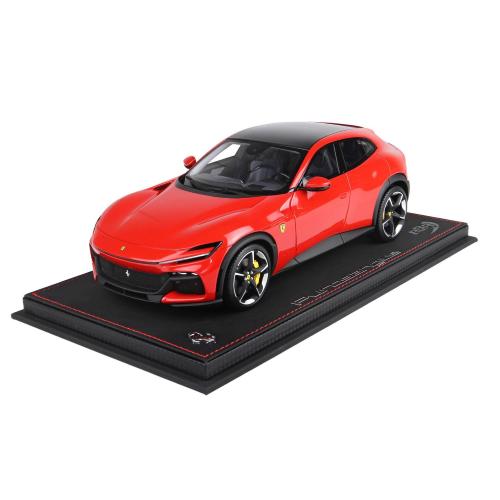 1:18 BBR Ferrari Purosangue Suv 2022 Con Vetrina With Showcase Rosso Corsa 322 Red Carbon P18219BCF-VET