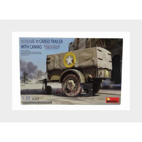 1:35 MINIART Trailer Rimorchio G-518 Us Cargo Trailer Ben Hur Military Kit MA35443