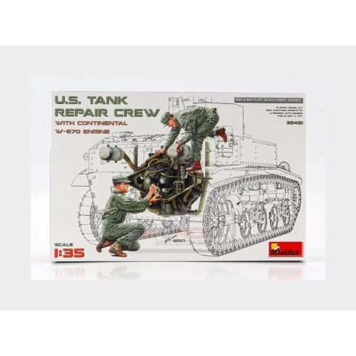1:35 MINIART Figures Tank Repair Crew With Engine 1945 Kit MA35461