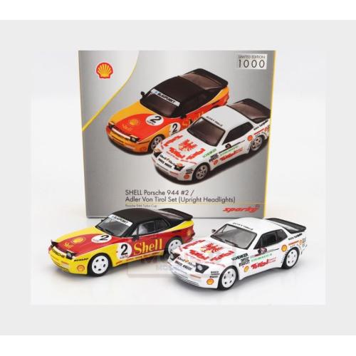 1:64 SPARK Porsche Set 2X 944 Shell #2 Racing + 944 #0 Racing Turbo Cup 1989 Various YCOMBO64003
