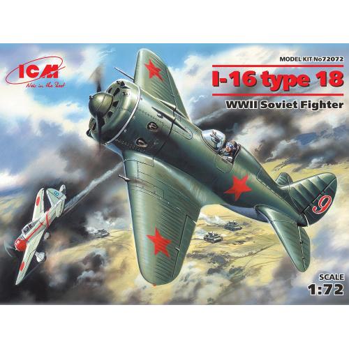1:72 ICM KIT I-16 Type 18 Wwii Soviet Fighter ICM72072