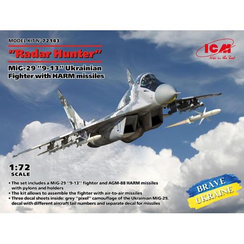 1:72 ICM KIT Radar Hunter Mig-29 9-13 Ukrainian Fight. ICM72143