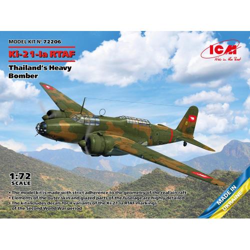 1:72 ICM KIT Ki-21-Ia Rtaf Thailands Heavy Bomber ICM72206