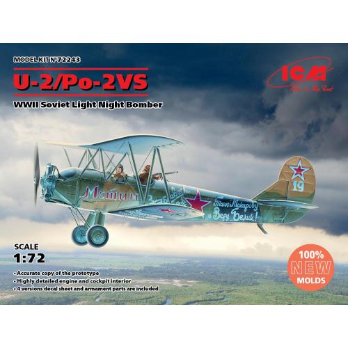 1:72 ICM KIT U-2/Po-2Vs Wwii Soviet Light Night Bomber ICM72243