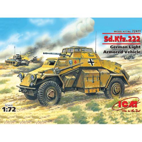 1:72 ICM KIT Sd.Kfz.222 German Light Armoured Vehicle ICM72411