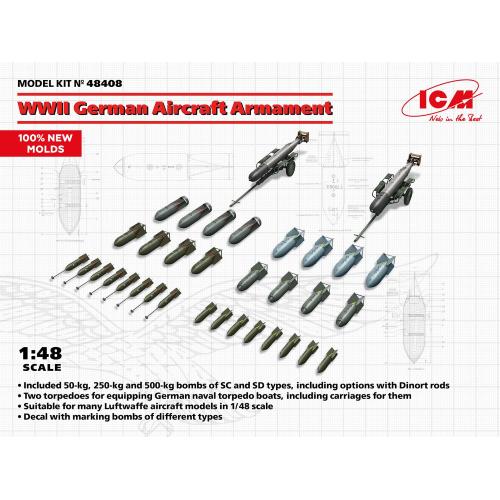 1:48 ICM KIT Wwii German Aircraft Armament ICM48408