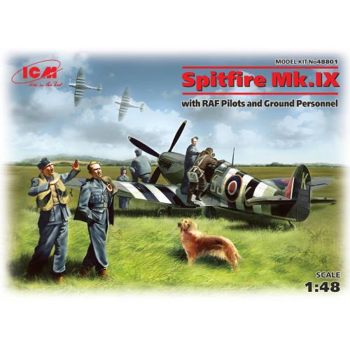 1:48 ICM KIT Spitfire Mk.Ix With Raf Pilots And Ground Personnel ICM48801