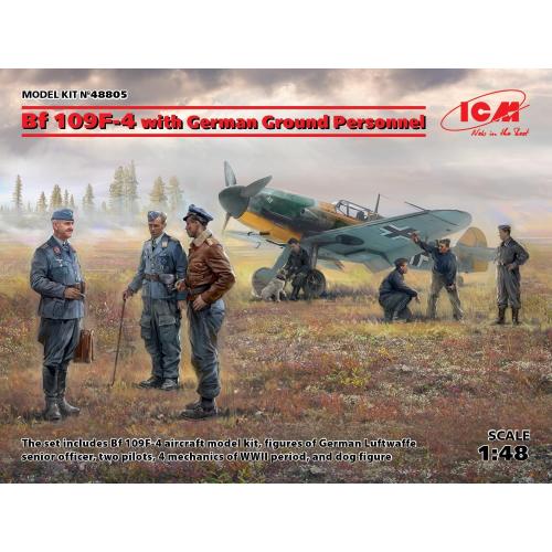 1:48 ICM KIT Bf 109F-4 With German Ground Personnel ICM48805