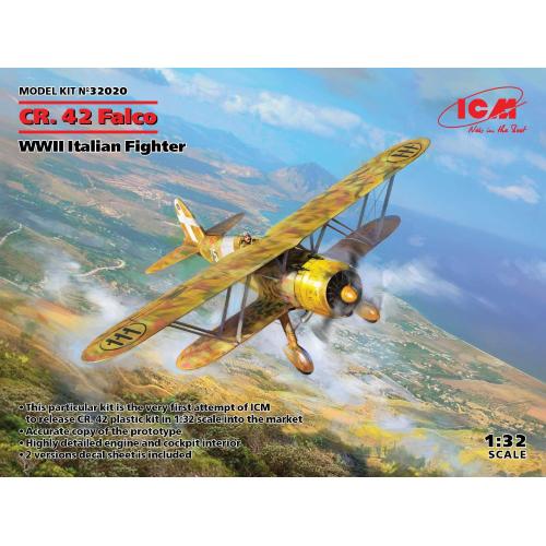 1:32 ICM KIT Cr. 42 Falco Wwii Italian Fighter ICM32020