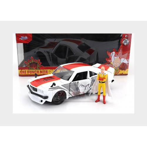 1:24 JADA Mazda Rx-3 With One Punch Saitama Figure 1974 White Red Yellow 253255058