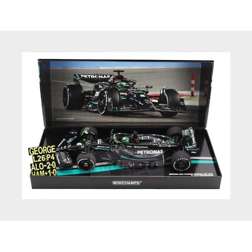 1:18 MINICHAMPS Mercedes Gp F1 W14 Team Mercedes-Amg Petronas Formula One #63 7Th Bahrain Gp With Pit Board 2023 George Russel Matt Black 113230163