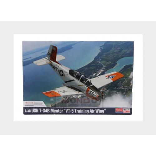 1:48 ACADEMY Beechcraft T-34B Usn Mentor Vt-5 Training Air Wing Military Airplane 1948 Kit AC12361