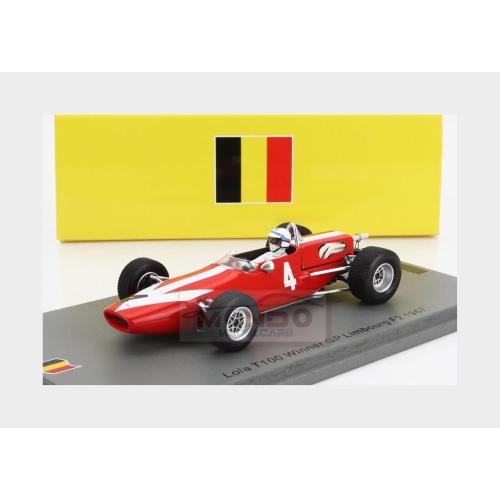 1:43 SPARK Lola F2 T100 #4 Winner Limbourg Gp 1967 J.Surtees Red White SB693