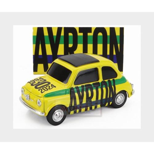 1:43 BRUMM Fiat 500 Brums Ayrton 30Th Anniversary 1994-2024 Yellow Green BR068