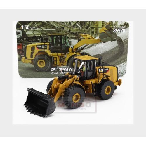 1:50 DM MODELS Caterpillar Cat966M Ruspa Gommata Scraper Tractor Wheel Loader Yellow Black DM85928