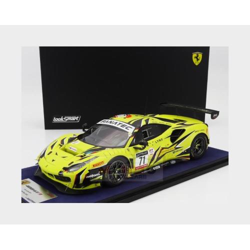 1:18 LOOKSMART Ferrari 488 Gt3 Evo 3.9L Turbo V8 Team Iron Lynx #71 3Rd 24H Spa 2022 Antonio Fuoco Davide Rigon Daniel Serra Con Vetrina With Showcase Yellow Black LS18RC018