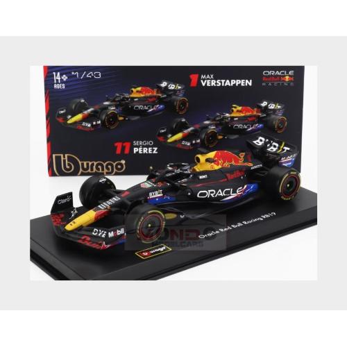 1:43 BURAGO Red Bull F1 Rb19 Team Oracle Red Bull Racing #1 World Champion Winner Austin Usa Gp 2023 Max Verstappen With Pilot And Showcase Matt Blue BU38083-V-AUSTIN
