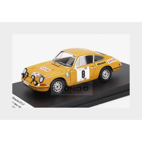 1:43 TROFEU Porsche 911S Coupe (Night Version)#8 3Rd Rally Tap 1970 Bjorn Waldegaard Hans Thorszelius Yellow TRFDSN202