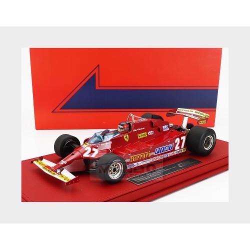 1:18 GP REPLICAS Ferrari F1 126Cx Comprex Turbo #27 Usa Ovest Long Beach Gp (With Pilot Figure) 1981 G.Villeneuve Con Vetrina With Showcase Red GPGV006