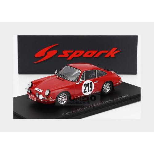 1:43 SPARK Porsche 911S 2.0L Coupe #219 3Rd Rally Montecarlo 1967 Vic Elford David Stone S6607