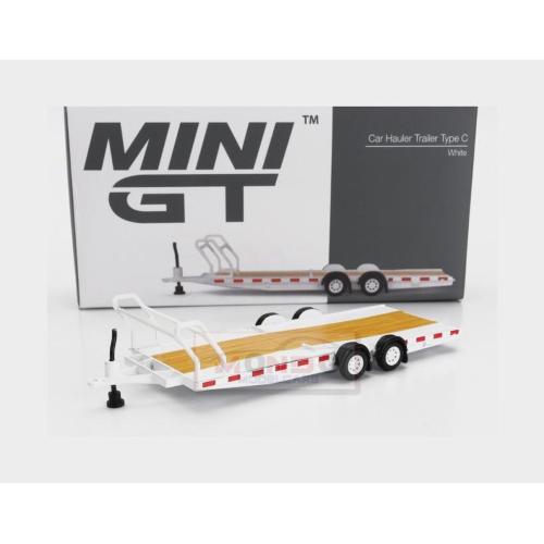 1:64 TRUESCALE Accessories Carrello Trasporto Auto 2-Assi Car Transporter Trailer Car Not Included Yellow White MGTAC21