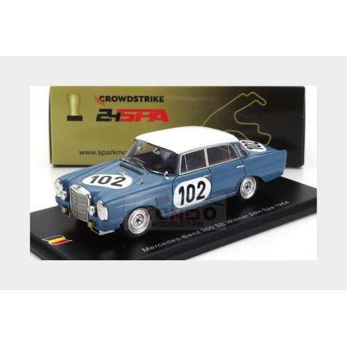 1:43 SPARK Mercedes Benz 300 Se 3.0L #102 Winner 24H Spa 1964 Robert Crevits Gustave Gosselin 43SPA1964