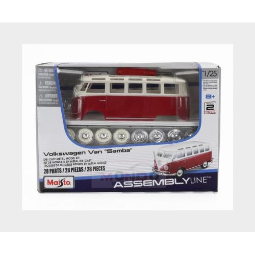 1:25 MAISTO Volkswagen T1 Samba Minibus 1962 Red Ivory MI39956-R-KIT
