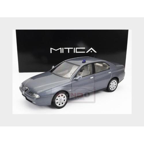 1:18 MITICA Alfa Romeo 166 2.4 Jtd (With Decals Comando Esercito Italiano E Civile) 1998 (Lampeggiante Applicabile Con Biadesivo Flashing Light With Double-Sided Tape) Nettuno Grey Met MITICA200036-D
