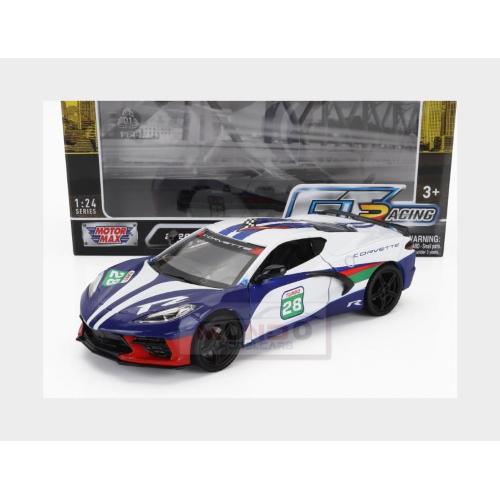 1:24 MOTORMAX Chevrolet Corvette #28 Racing 2020 White Blue MTM73794