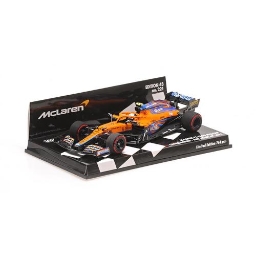 1:43 MINICHAMPS Mclaren F1 Mcl35L Team Mclaren #4 7Th Abu Dhabi Gp 2021 Lando Norris Orange Light Blue 537216604