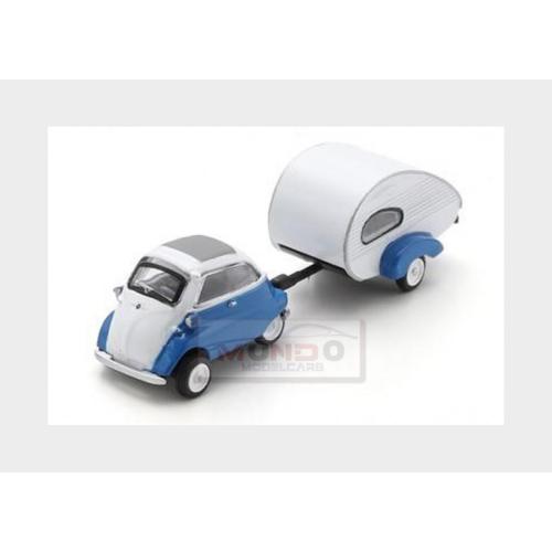1:87 SCHUCO Bmw Isetta With Caravan 1955 Blue White 452681300