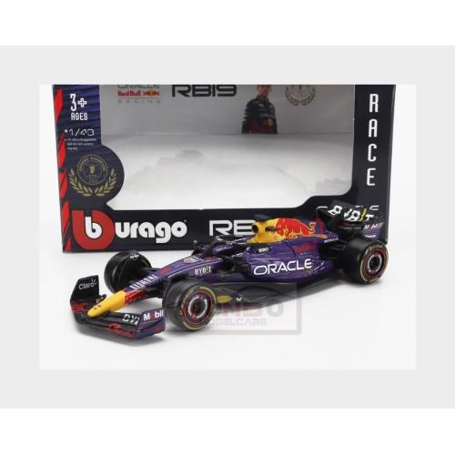 1:43 BURAGO Red Bull F1 Rb19 Team Oracle Red Bull Racing #11 3Rd Las Vegas Usa Gp 2023 Sergio Perez Purple Yellow Red BU38082-P-VEGAS