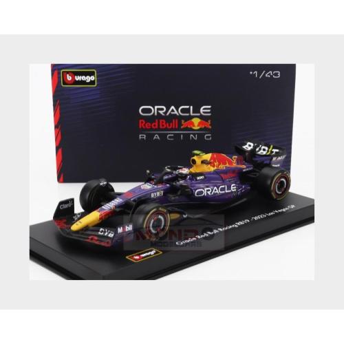 1:43 BURAGO Red Bull F1 Rb19 Team Oracle Red Bull Racing #11 3Rd Las Vegas Usa Gp 2023 Sergio Perez With Pilot And Showcase Purple Yellow Red BU38083-P-VEGAS-VET