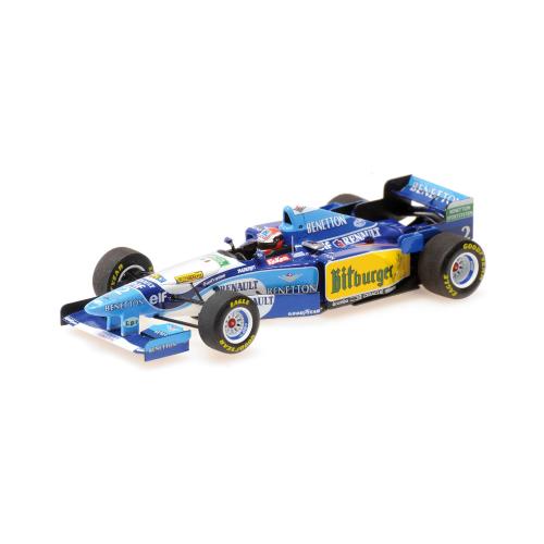 1:43 MINICHAMPS Benetton F1 B195 Team Mild Seven Renault #2 Winner British Gp 1995 Johnny Herbert Blue Yellow 417950802