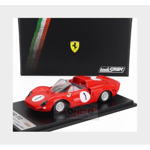 1:43 LOOKSMART Ferrari 330P2 #1 Winner 1000Km Nurburgring 1965 John Surtees Ludovico Scarfiotti Red LSRC116