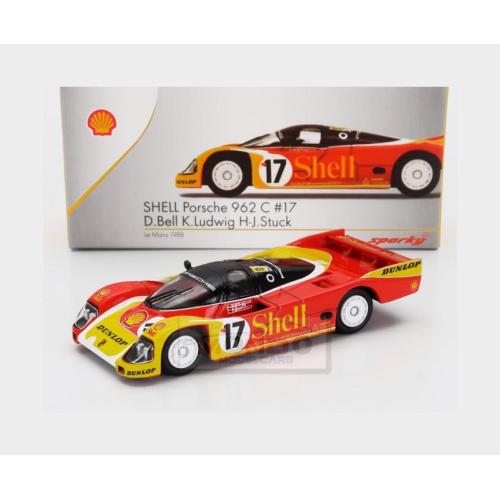 1:64 SPARK Porsche 962C 2.8L Team Porsche Ag #17 2Nd 24H Le Mans 1988 Klaus Ludwing Hans Joachim Stuck Derek Bell Red Yellow White YO64005