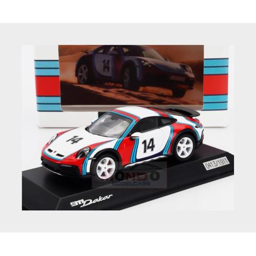 1:43 SPARK Porsche 911 992 Dakar Coupe #14 Martini Racing Livery 2023 White Red Blue WAP0200030PDKM