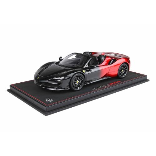 1:18 BBR Ferrari Sf90 Spider Rosso Magma E Nero With Showcase P18194RBD-VET