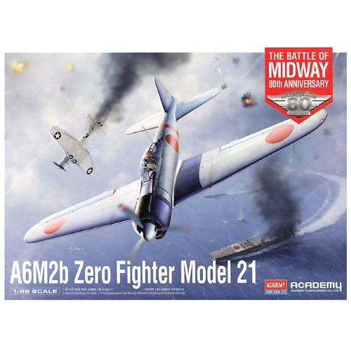 1:48 ACADEMY Mitsubishi A6M2B Zro Fighter Model 21 Military Airplane Kit AC12352