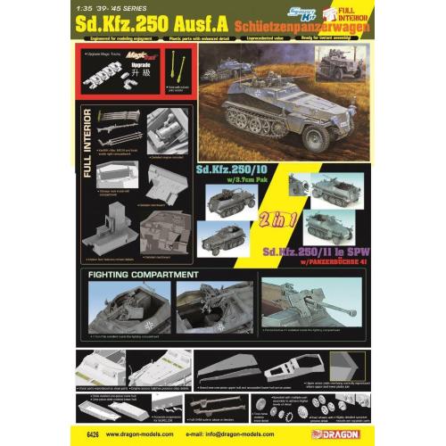 1:35 DRAGON Sd.Kfz.250 Ausf.A Schuetzenpanzerwagen (2 In 1) Kit DR6426