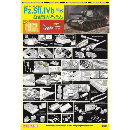 1:35 DRAGON Pz.Sfl.Ivb 10.5Cm Le.Fh.18/1 Sd.Kfz.165/1 Ausf.A Kit DR6982