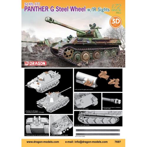 1:72 DRAGON Panther G Steel Wheel W/Ir Sights Kit DR7697
