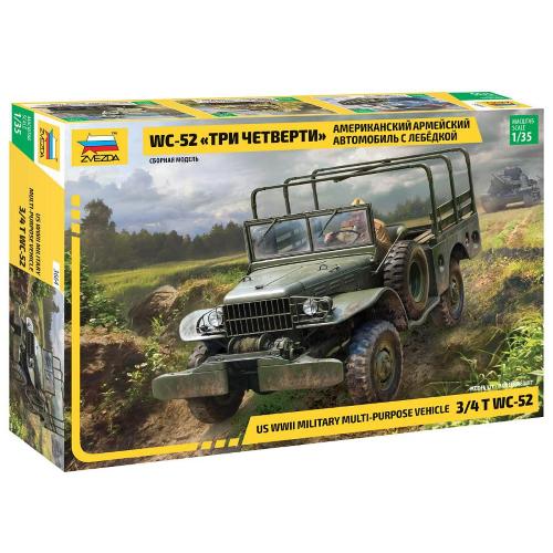 1:35 ZVEZDA Wc 52 Us Wwii Military Multipurpose 3/4 T Vehicle Kit ZS3664