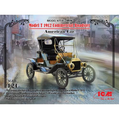 1:24 ICM KIT Model T 1912 Commercial Roadster American Car Kit ICM24016