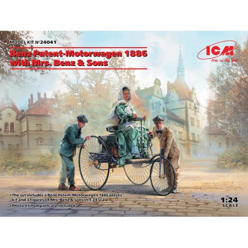 1:24 ICM KIT Benz Patent-Motorwagen 1886 With Mrs. Benz & Sons Kit ICM24041