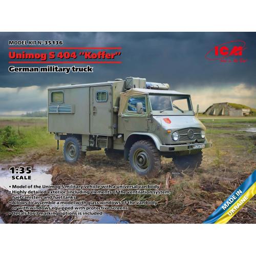 1:35 ICM KIT Unimog S 404 With Box Body German Military Truck  Kit ICM35136