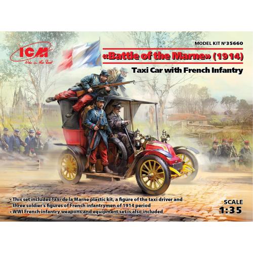 1:35 ICM KIT Battle Of The Marne 1914Taxi Car With French Infantry Kit ICM35660