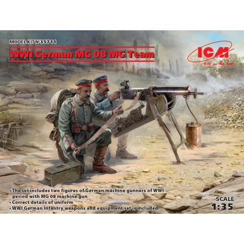 1:35 ICM KIT Wwi German Mg08 Mg Team (2 Figures) Kit ICM35711