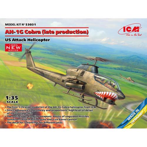 1:35 ICM KIT Ah-1G Cobra Late Productionus Attack Helicopter Kit ICM53031